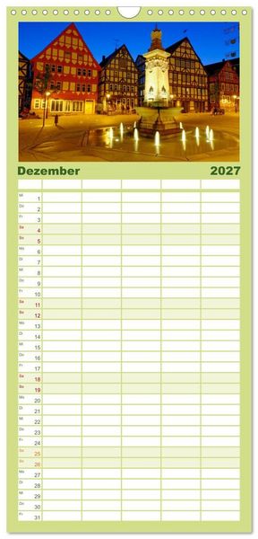 Produktbild: Familienplaner 2027 - Hofgeismar - Dornr&ouml;schenstadt und Fachwerkh&auml;user mit 5 Spalten (Wandkalender, 21 x 45 cm) CALVENDO