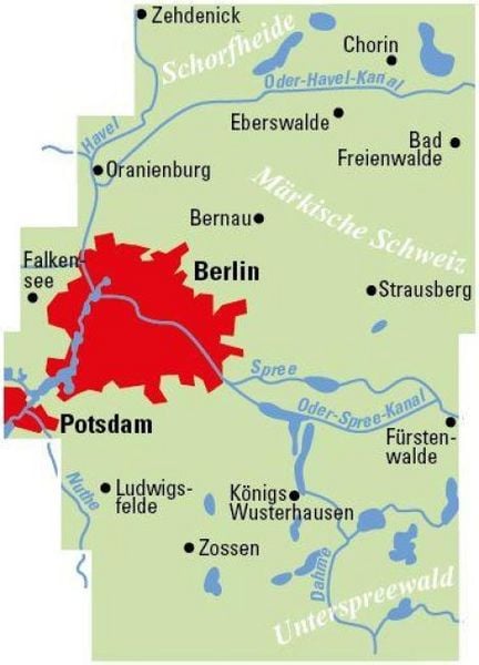Produktbild: BVA ADFC Regionalkarte Berlin und Umgebung, mit Knotenpunkten 1:75.000