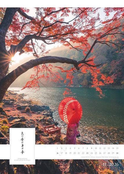 Produktbild: Spirit of Japan 2026 - Bildkalender XXL 50x70 cm - mit japanischer Kalligraphie, inkl. Übersetzung - Landschaftskalender - Wandkalender - Wandplaner