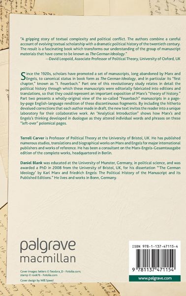 Produktbild: A Political History of the Editions of Marx and Engels&rsquo;s &ldquo;German ideology Manuscripts&rdquo;