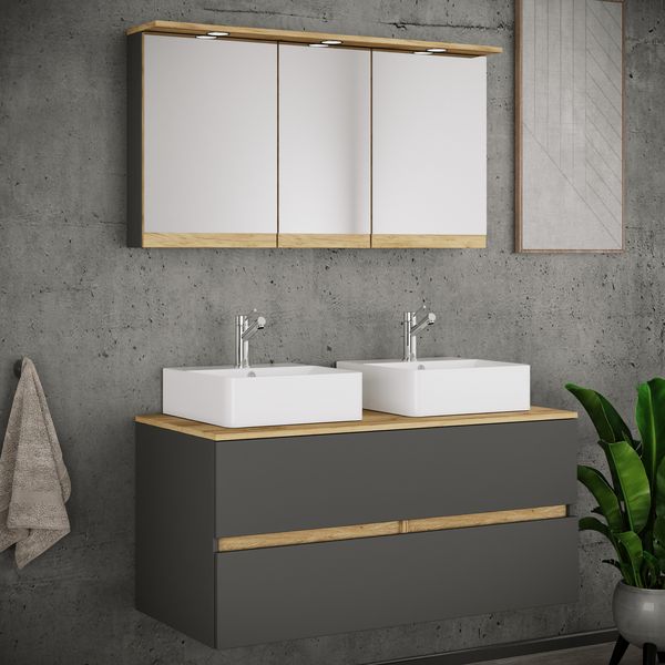 Produktbild: 4 tlg. Badm&ouml;bel-Set mit Waschbecken Cosila-A 111cm