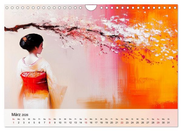 Produktbild: Japan. Eine k&uuml;nstlerische Reise im Aquarellstil (Wandkalender 2026 DIN A4 quer), CALVENDO Monatskalender