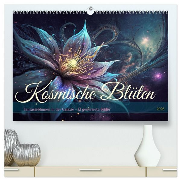 Produktbild: Kosmische Bl&uuml;ten (hochwertiger Premium Wandkalender 2026 DIN A2 quer), Kunstdruck in Hochglanz