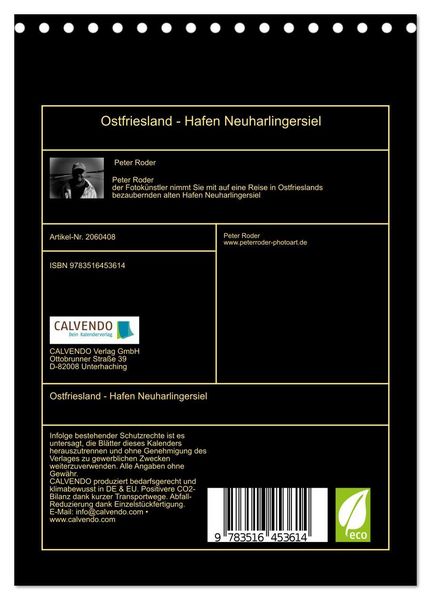 Produktbild: Ostfriesland - Hafen Neuharlingersiel (Tischkalender 2026 DIN A5 hoch), CALVENDO Monatskalender