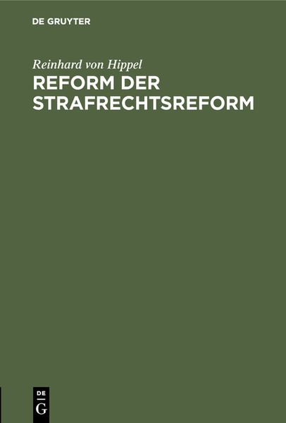 Produktbild: Reform der Strafrechtsreform