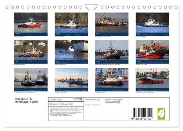 Produktbild: Schlepper im Hamburger Hafen (Wandkalender 2026 DIN A4 quer), CALVENDO Monatskalender