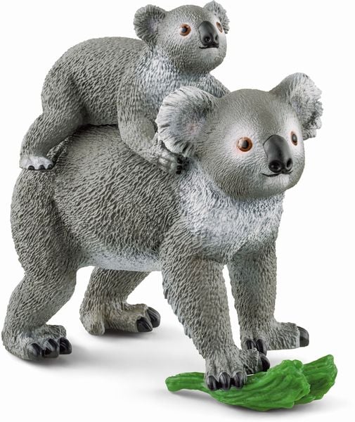 Schleich 42566 - Wild Life, Koala Mutter mit Baby, Tierfigur
