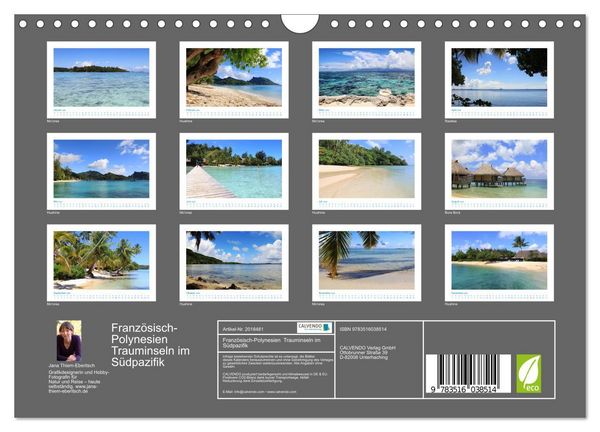 Produktbild: Franz&ouml;sisch-Polynesien Trauminseln im S&uuml;dpazifik (Wandkalender 2026 DIN A4 quer), CALVENDO Monatskalender
