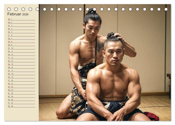 Produktbild: KI Sumo-K&auml;mpfer Im Ring der Giganten (Tischkalender 2026 DIN A5 quer), CALVENDO Monatskalender