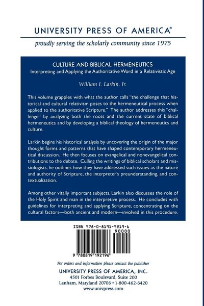 Produktbild: Culture and Biblical Hermeneutics