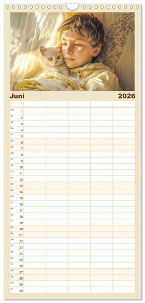Produktbild: Familienplaner 2026 - Tierliebe - In exotischer Umgebung mit 5 Spalten (Wandkalender, 21 x 45 cm) CALVENDO