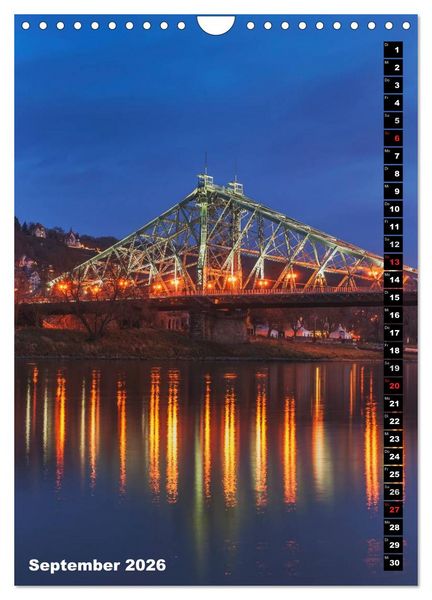 Produktbild: Dresden bei Nacht (Wandkalender 2026 DIN A4 hoch), CALVENDO Monatskalender