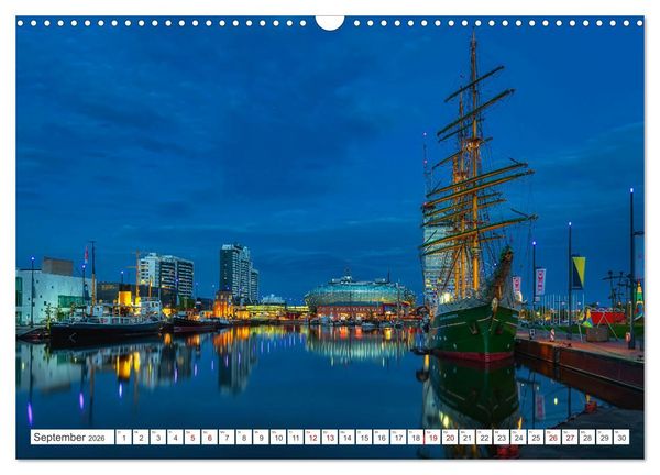 Produktbild: Bremen und Bremerhaven - Nachtaufnahmen (Wandkalender 2026 DIN A3 quer), CALVENDO Monatskalender
