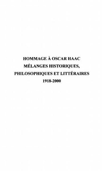 Produktbild: Hommage a Oscar Haac