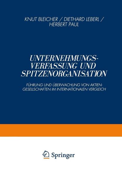 Produktbild: Unternehmungsverfassung und Spitzenorganisation