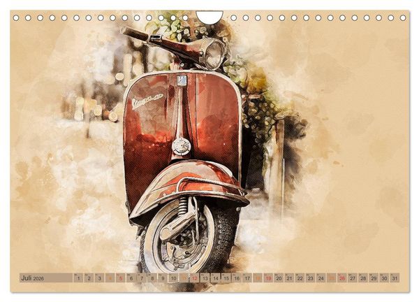Produktbild: Mototrroller - Vesparade (Wandkalender 2026 DIN A4 quer), CALVENDO Monatskalender