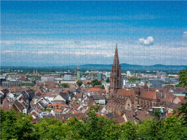 Produktbild: CALVENDO Puzzle Freiburg Panorama 1000 Teile Lege-Gr&ouml;&szlig;e 64 x 48 cm Foto-Puzzle Bild von Stefanie und Philipp Kellmann