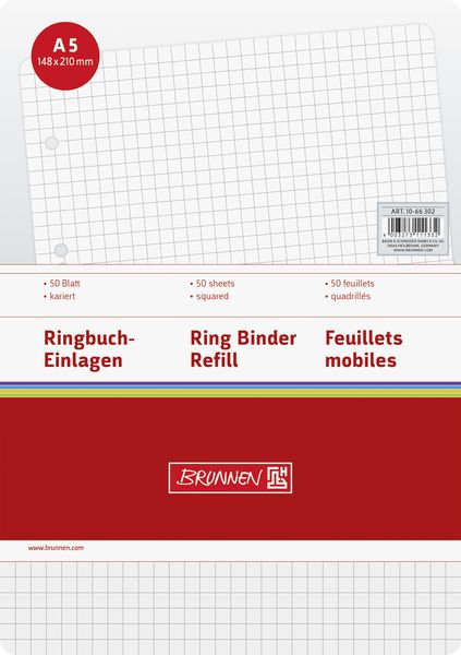Produktbild: Brunnen Ringbucheinlage A5 kar 50Bl