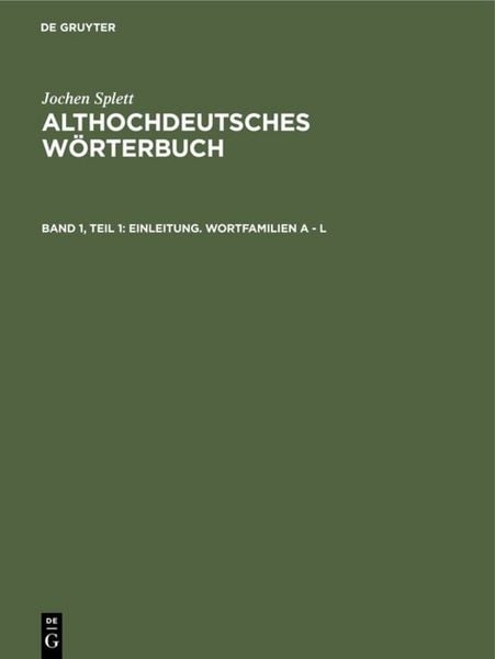 Produktbild: Einleitung. Wortfamilien A - L