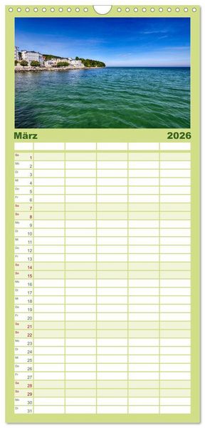 Produktbild: Familienplaner 2026 - Ostsee Sehnsucht mit 5 Spalten (Wandkalender, 21 x 45 cm) CALVENDO