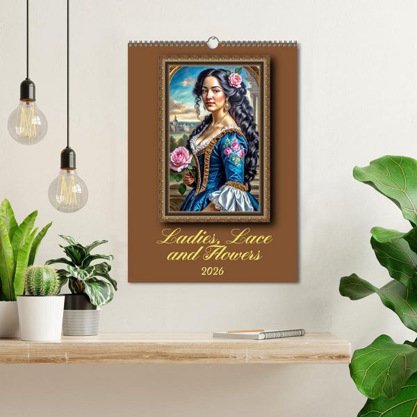 Produktbild: Ladies, Lace and Flowers (Wall Calendar 2026 DIN A3 portrait), CALVENDO 12 Month Wall Calendar