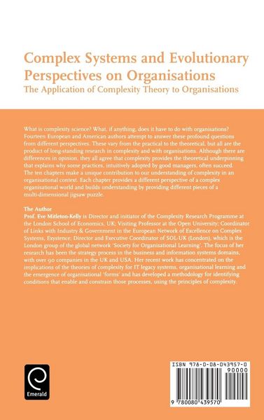 Produktbild: Complex Systems and Evolutionary Perspectives on Organisations