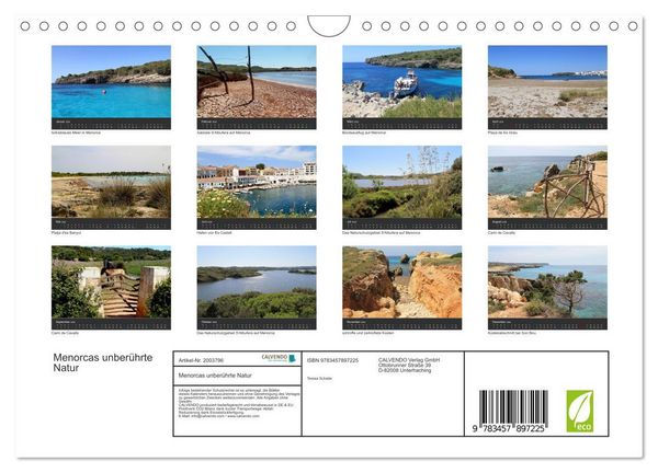 Produktbild: Menorcas unber&uuml;hrte Natur (Wandkalender 2026 DIN A4 quer), CALVENDO Monatskalender
