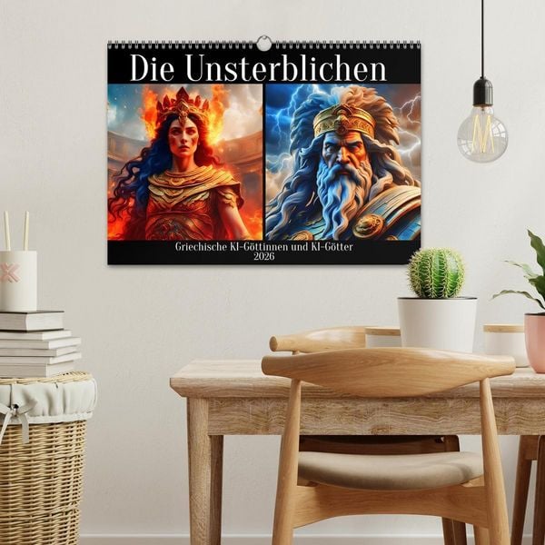 Produktbild: Die Unsterblichen - Griechische KI-G&ouml;ttinnen und KI-G&ouml;tter (Wandkalender 2026 DIN A3 quer), CALVENDO Monatskalender