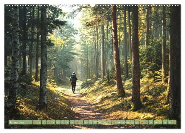 Produktbild: Wandergl&uuml;ck - Momente der Freiheit in der Natur (hochwertiger Premium Wandkalender 2026 DIN A2 quer), Kunstdruck in Hochglanz