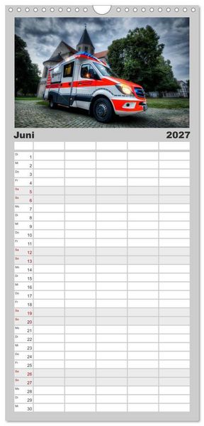 Produktbild: Familienplaner 2027 - Feuerwehr und Rettungsdienst mit 5 Spalten (Wandkalender, 21 x 45 cm) CALVENDO