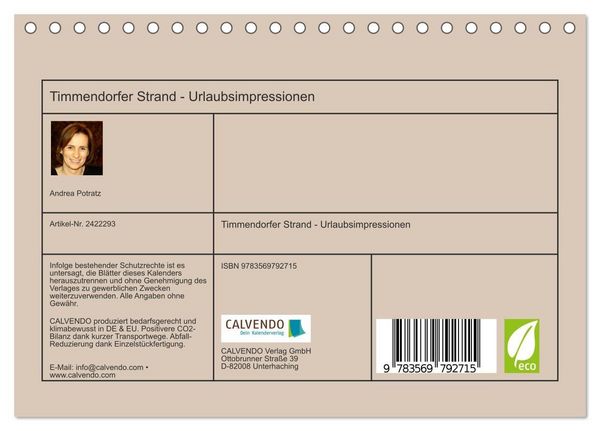 Produktbild: Timmendorfer Strand - Urlaubsimpressionen (Tischkalender 2027 DIN A5 quer), CALVENDO Monatskalender