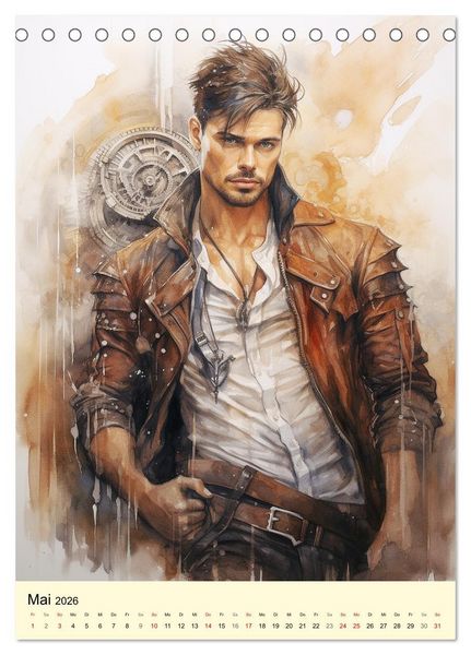Produktbild: Steampunk Boys. Verwegene M&auml;nnlichkeit (Tischkalender 2026 DIN A5 hoch), CALVENDO Monatskalender