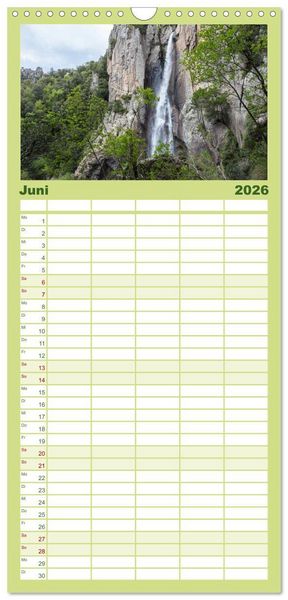 Produktbild: Familienplaner 2026 - Korsika - raue Sch&ouml;nheit mit 5 Spalten (Wandkalender, 21 x 45 cm) CALVENDO