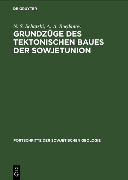 Produktbild: Grundz&uuml;ge des tektonischen Baues der Sowjetunion