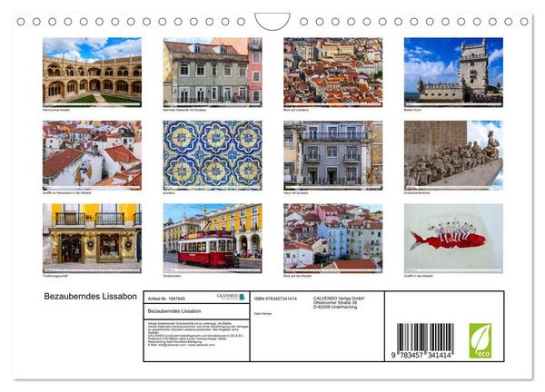 Produktbild: Bezauberndes Lissabon (Wandkalender 2026 DIN A4 quer), CALVENDO Monatskalender