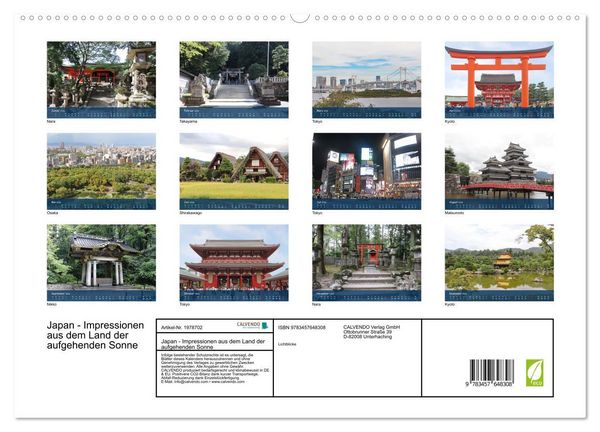 Produktbild: Japan - Impressionen aus dem Land der aufgehenden Sonne (hochwertiger Premium Wandkalender 2026 DIN A2 quer), Kunstdruck in Hochglanz