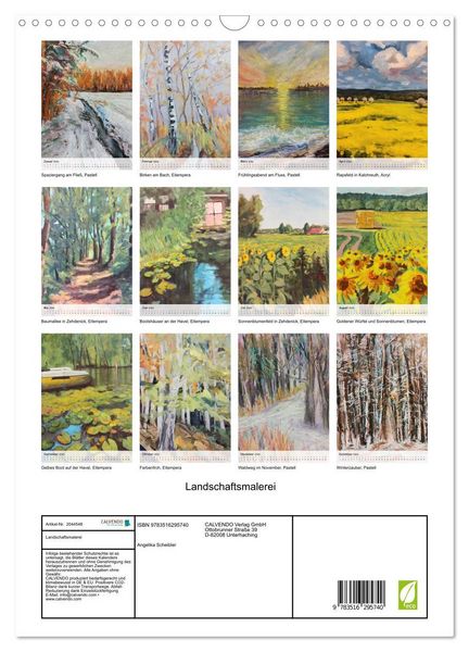 Produktbild: Landschaftsmalerei (Wandkalender 2026 DIN A3 hoch), CALVENDO Monatskalender