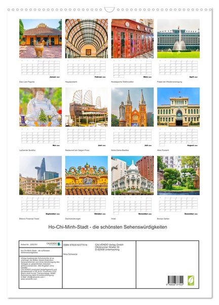 Produktbild: Ho-Chi-Minh-Stadt - die sch&ouml;nsten Sehensw&uuml;rdigkeiten (Wandkalender 2026 DIN A2 hoch), CALVENDO Monatskalender