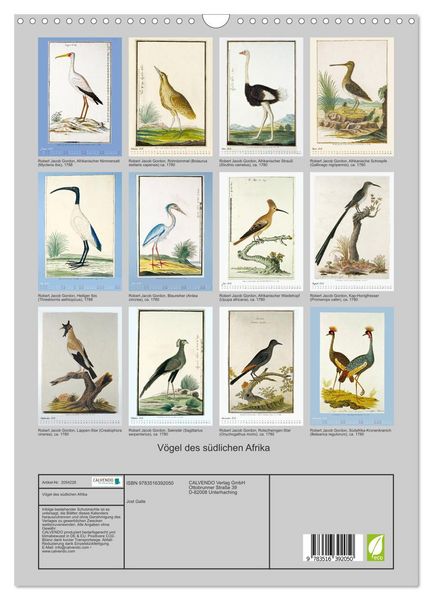 Produktbild: V&ouml;gel des s&uuml;dlichen Afrika (Wandkalender 2026 DIN A3 hoch), CALVENDO Monatskalender