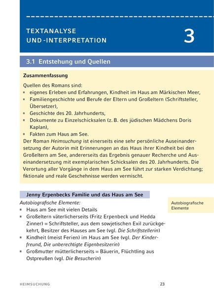 Heimsuchung Zusammenfassung Kapitel 1 'Heimsuchung von Jenny Erpenbeck - Textanalyse und Interpretation