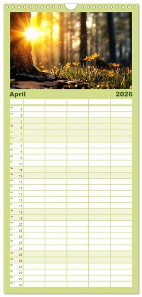 Produktbild: Familienplaner 2026 - Mystik der W&auml;lder mit 5 Spalten (Wandkalender, 21 x 45 cm) CALVENDO