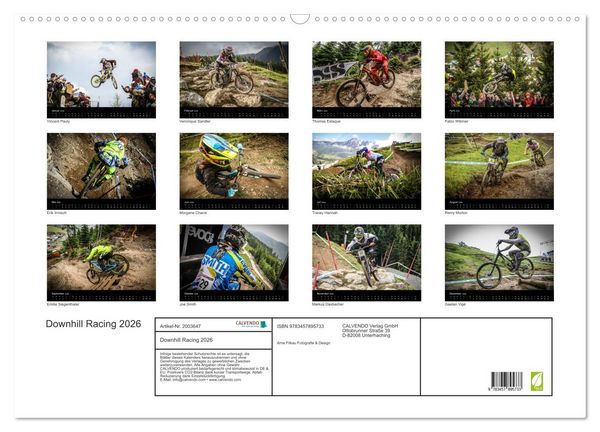 Produktbild: Downhill Racing 2026 (Wandkalender 2026 DIN A2 quer), CALVENDO Monatskalender