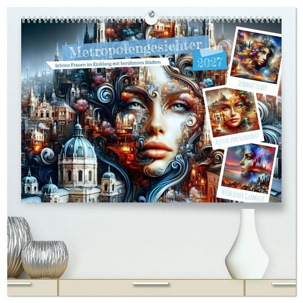 Produktbild: Metropolengesichter (hochwertiger Premium Wandkalender 2027 DIN A2 quer), Kunstdruck in Hochglanz