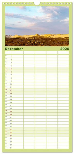 Produktbild: Familienplaner 2026 - Magisches Sylt mit 5 Spalten (Wandkalender, 21 x 45 cm) CALVENDO