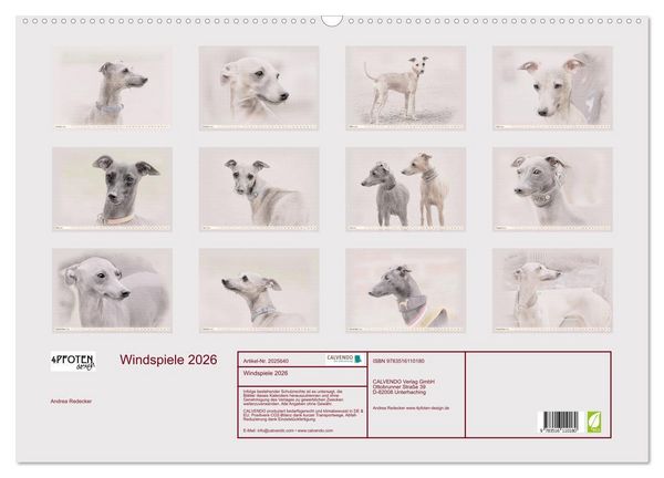 Produktbild: Windspiele 2026 (Wandkalender 2026 DIN A2 quer), CALVENDO Monatskalender