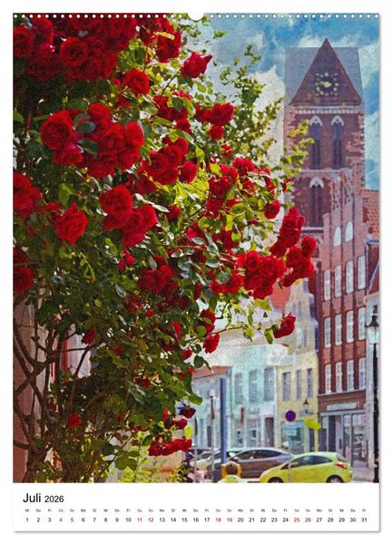 Produktbild: Hansestadt Wismar - Aquarellansichten der Perle des Nordens (Wandkalender 2026 DIN A2 hoch), CALVENDO Monatskalender