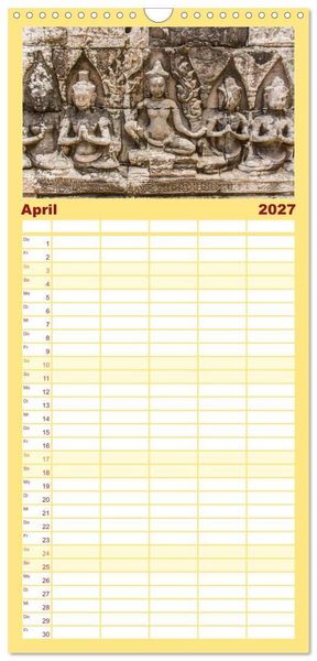 Produktbild: Familienplaner 2027 - Magisches Kambodscha mit 5 Spalten (Wandkalender, 21 x 45 cm) CALVENDO