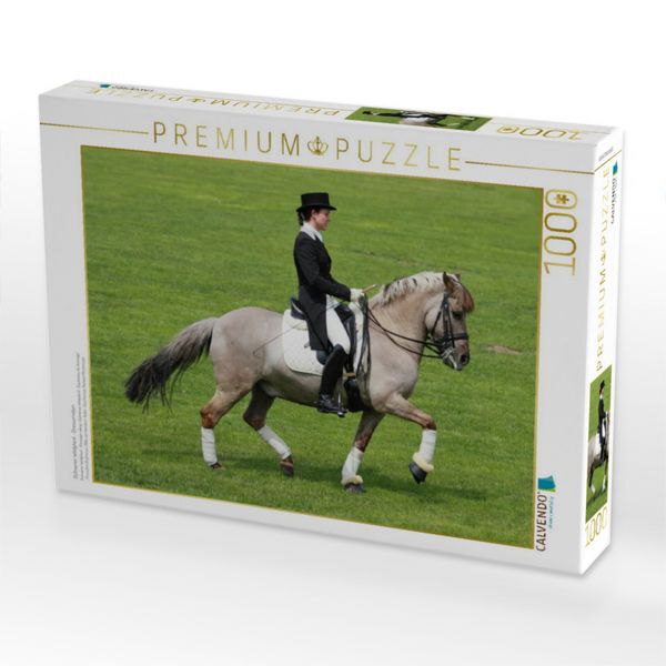 Produktbild: CALVENDO Puzzle D&uuml;lmener Wildpferd - Dressurreiten | 1000 Teile Lege-Gr&ouml;&szlig;e 64x48cm Foto-Puzzle f&uuml;r gl&uuml;ckliche Stunden