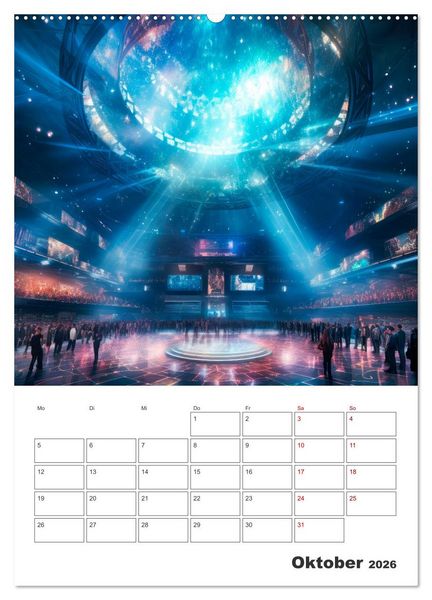 Produktbild: METAVERSE Cooler Terminplaner (Wandkalender 2026 DIN A2 hoch), CALVENDO Monatskalender