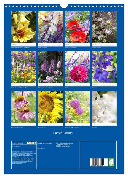 Produktbild: Bunter Sommer (Wandkalender 2026 DIN A3 hoch), CALVENDO Monatskalender